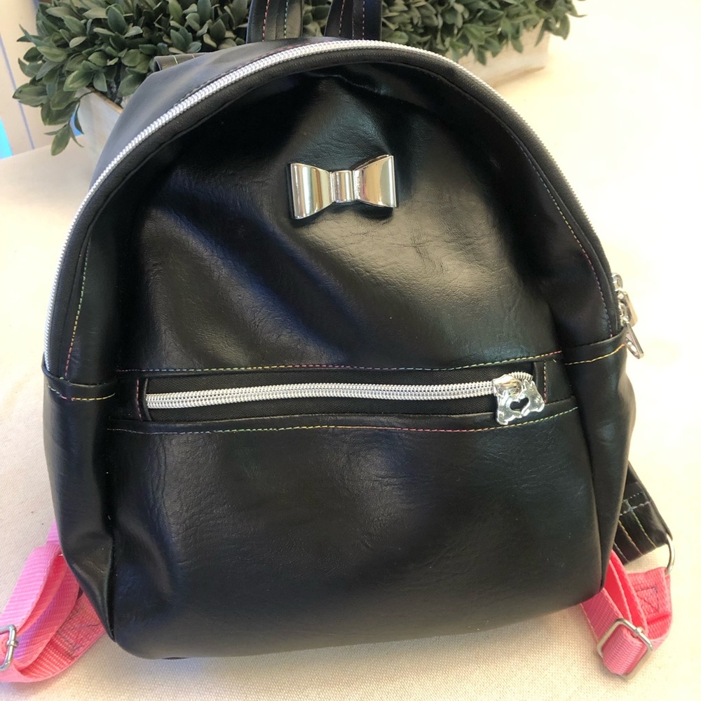 Chic Disney Black Backpack With Silver Accents Do… - image 1